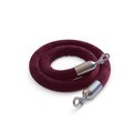 Montour Line Velvet Rope Maroon With Satin Stainless Snap Ends 6ft.Cotton Core HDVL510Rope-60-MN-SE-SS